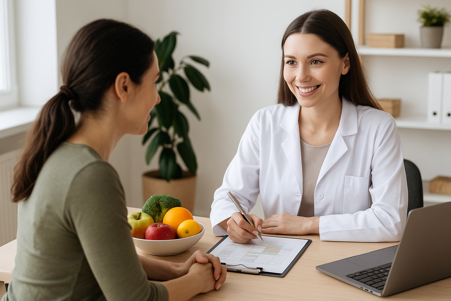 Nutricionista online con paciente y plan nutricional